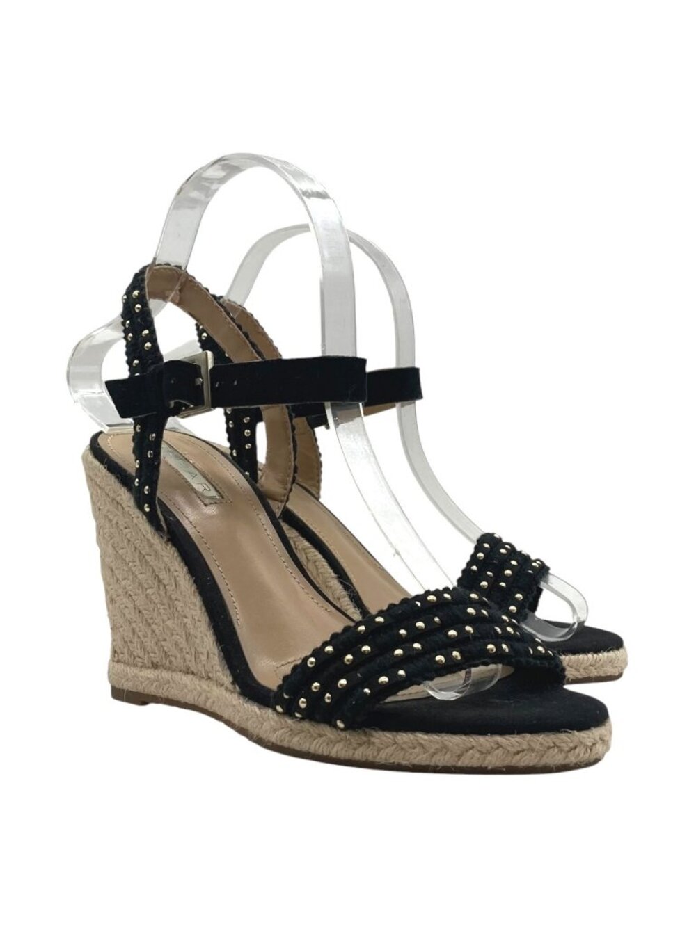 Tahari Studded Espadrille Wedge Heeled Sandals 6.5 Suede Strappy Coquette Walsh - Picture 2 of 10